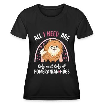 Doux nain spitz amoureux kawaii - T-shirt sport Femme - noir - Devant - AI Model Female 172 light (172cm)