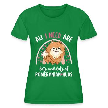 Sweet dwarf spitz lover kawaii - Women's Functional T-Shirt - kelly green - Front - AI Model Female 172 dark (172cm)