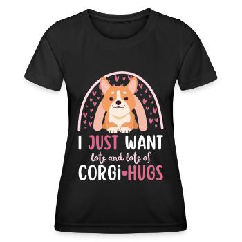 Doux gallois Corgi Lover Kawaii - T-shirt sport Femme - noir - Devant - AI Model Female 172 light (172cm)