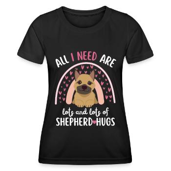 Sweet German Shepherd Lover Kawaii - Women's Functional T-Shirt - black - Front - AI Model Female 172 light (172cm)