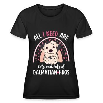 Doux amoureux dalmate kawaii - T-shirt sport Femme - noir - Devant - AI Model Female 172 light (172cm)