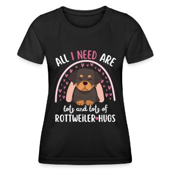 Süßer Rottweiler Liebhaber Kawaii - Frauen Funktions-T-Shirt - Schwarz - Vorne - AI Model Female 172 light (172cm)