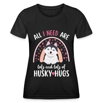 Sweet Husky Lover Kawaii - Women's Functional T-Shirt - black - Front - AI Model Female 172 light (172cm)