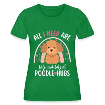 Doux caniche amoureux Kawaii - T-shirt sport Femme - vert - Devant - AI Model Female 172 dark (172cm)