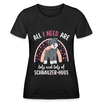 Süßer Schnauzer Hund Liebhaber Kawaii - Frauen Funktions-T-Shirt - Schwarz - Vorne - AI Model Female 172 light (172cm)