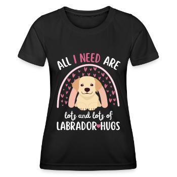 Süßer Labrador Retriever Liebhaber Kawaii - Frauen Funktions-T-Shirt - Schwarz - Vorne - AI Model Female 172 light (172cm)