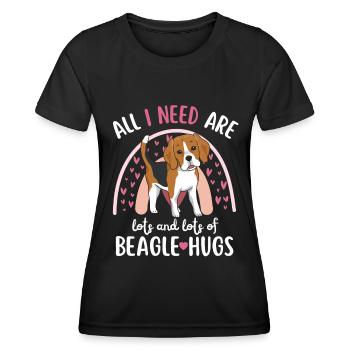Sweet Beagle Lover Kawaii - T-shirt sport Femme - noir - Devant - AI Model Female 172 light (172cm)