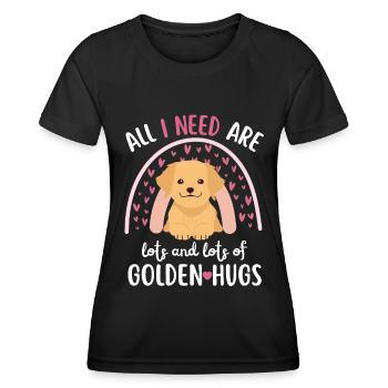 Sweet Golden Retriever Lover Kawaii - Women's Functional T-Shirt - black - Front - AI Model Female 172 light (172cm)