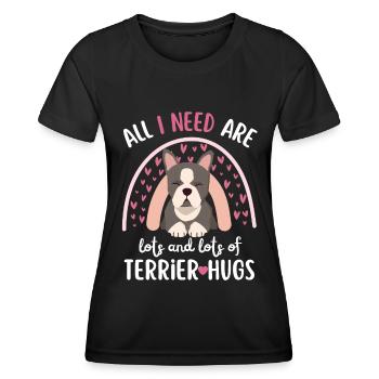 Cute Boston Terrier Lover Kawaii - Women's Functional T-Shirt - black - Front - AI Model Female 172 light (172cm)