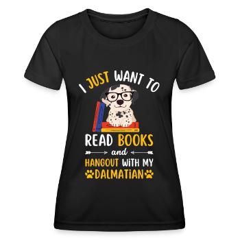 Sweet Dalmatian Book Books kawaii - Women's Functional T-Shirt - black - Front - AI Model Female 172 light (172cm)