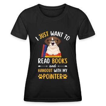 Sweet English Pointer Book Books kawaii - Women's Functional T-Shirt - black - Front - AI Model Female 172 light (172cm)