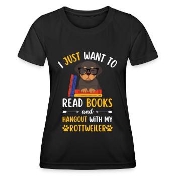 Sweet Rottweiler Book Books kawaii - Women's Functional T-Shirt - black - Front - AI Model Female 172 light (172cm)