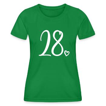 Niedliche Nummer 28, 28 Jahre alt, 28. Geburtstagsgeschenk - Frauen Funktions-T-Shirt - Kelly Green - Vorne - AI Model Female 172 dark (172cm)