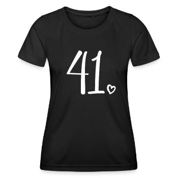 Niedliche Nummer 41, 41 Jahre alt, 41. Geburtstagsgeschenk - Frauen Funktions-T-Shirt - Schwarz - Vorne - AI Model Female 172 light (172cm)