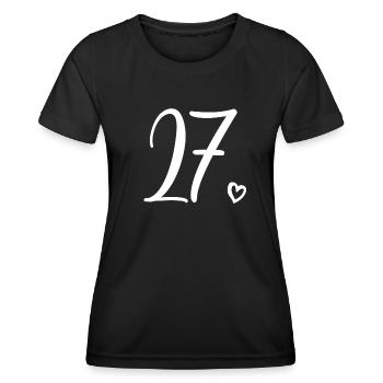 Süße Nummer 27, 27 Jahre alt, Geschenk zum 27. Geburtstag - Frauen Funktions-T-Shirt - Schwarz - Vorne - AI Model Female 172 light (172cm)