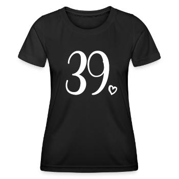 Niedliche Nummer 39, 39 Jahre alt, 39. Geburtstagsgeschenk - Frauen Funktions-T-Shirt - Schwarz - Vorne - AI Model Female 172 light (172cm)