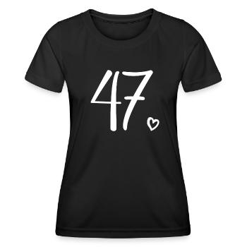 Cute Number 47, 47 Years Old, 47th Birthday Gift - Women's Functional T-Shirt - black - Front - AI Model Female 172 light (172cm)