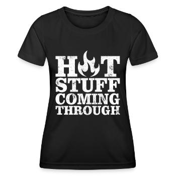 HOT STUFF BBQ GRILL GRILL SAYINGS GAME MOTIF - Women's Functional T-Shirt - black - Front - AI Model Female 172 light (172cm)
