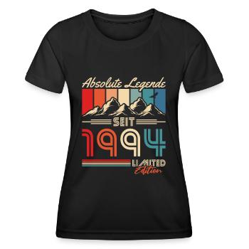 Vintage Jahrgang 1994 geboren Berge Geburtstag - Frauen Funktions-T-Shirt - Schwarz - Vorne - AI Model Female 172 light (172cm)