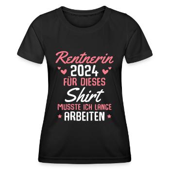 Rentnerin 2024 Arbeitskollegin in Rente - Frauen Funktions-T-Shirt - Schwarz - Vorne - AI Model Female 172 light (172cm)