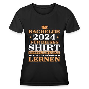 Bachelorprüfung bestanden 2024 Bachelor Geschenk - Frauen Funktions-T-Shirt - Schwarz - Vorne - AI Model Female 172 light (172cm)