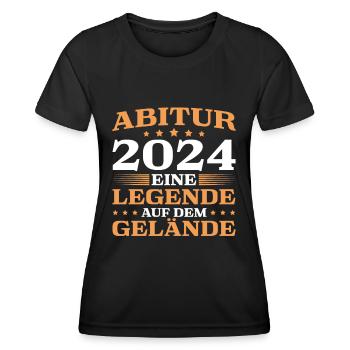 Abitur bestanden Abschluss 2024 Abiturient - Frauen Funktions-T-Shirt - Schwarz - Vorne - AI Model Female 172 light (172cm)