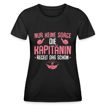 Seglerin Bootsfahrerin Segelboot Kapitänin - Frauen Funktions-T-Shirt - Schwarz - Vorne - AI Model Female 172 light (172cm)