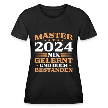 Master 2024 Abschluss Bestandene Masterprüfung - Frauen Funktions-T-Shirt - Schwarz - Vorne - AI Model Female 172 light (172cm)