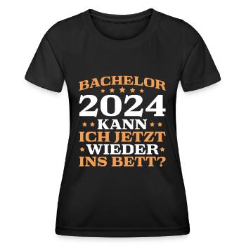 Bachelor Abschluss 2024 Bestandene Bachelorprüfung - Frauen Funktions-T-Shirt - Schwarz - Vorne - AI Model Female 172 light (172cm)