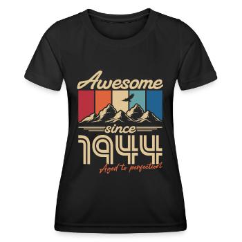 Großartig seit 1944 Jahrgang Retro Geburtstag - Frauen Funktions-T-Shirt - Schwarz - Vorne - AI Model Female 172 light (172cm)