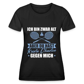Badminton Papa Ich bin zwar alt Federball - Frauen Funktions-T-Shirt - Schwarz - Vorne - AI Model Female 172 light (172cm)