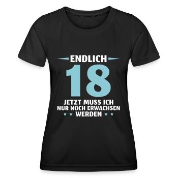 Volljährig 18. Geburtstag Geschenk - Frauen Funktions-T-Shirt - Schwarz - Vorne - AI Model Female 172 light (172cm)