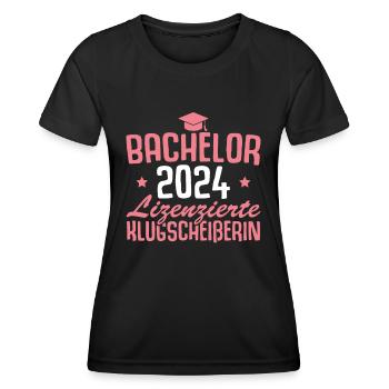 Bachelorprüfung bestanden Abschluss 2024 Bachelor - Frauen Funktions-T-Shirt - Schwarz - Vorne - AI Model Female 172 light (172cm)
