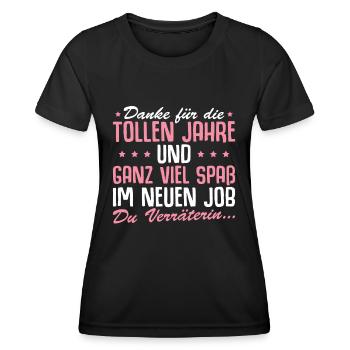 Jobwechsel Arbeitskollegin Abschiedsgeschenk - Frauen Funktions-T-Shirt - Schwarz - Vorne - AI Model Female 172 light (172cm)