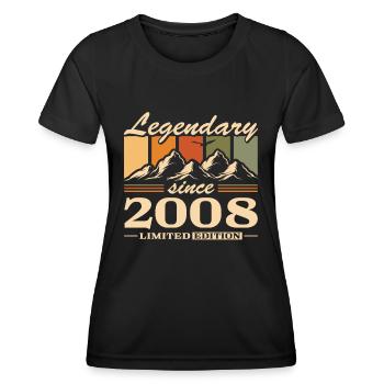 Berge Jahrgang 2008 geboren Geburtstag - Frauen Funktions-T-Shirt - Schwarz - Vorne - AI Model Female 172 light (172cm)