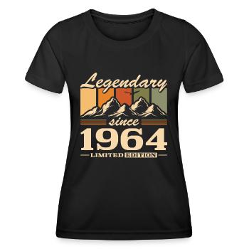 Berge Jahrgang 1964 geboren Geburtstag - Frauen Funktions-T-Shirt - Schwarz - Vorne - AI Model Female 172 light (172cm)