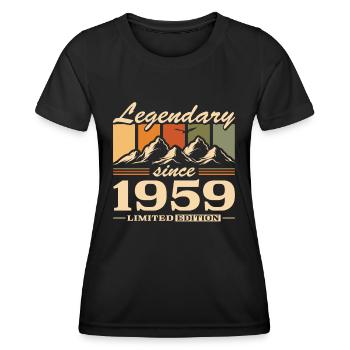 Berge Jahrgang 1959 geboren Geburtstag - Frauen Funktions-T-Shirt - Schwarz - Vorne - AI Model Female 172 light (172cm)