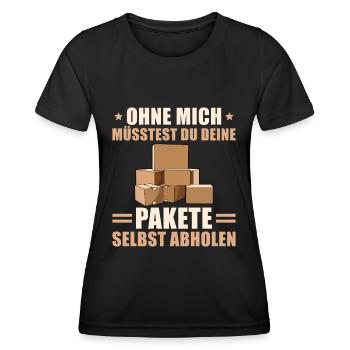Postbote Paketdienst Paketbote Geschenkidee - Frauen Funktions-T-Shirt - Schwarz - Vorne - AI Model Female 172 light (172cm)