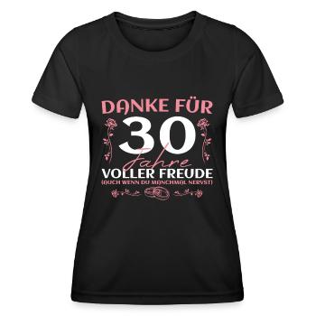 Perlenhochzeit Frau 30. Hochzeitstag - Frauen Funktions-T-Shirt - Schwarz - Vorne - AI Model Female 172 light (172cm)