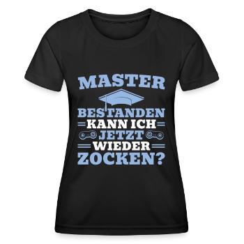 Master Abschluss Gamer Bestandene Masterprüfung - Frauen Funktions-T-Shirt - Schwarz - Vorne - AI Model Female 172 light (172cm)