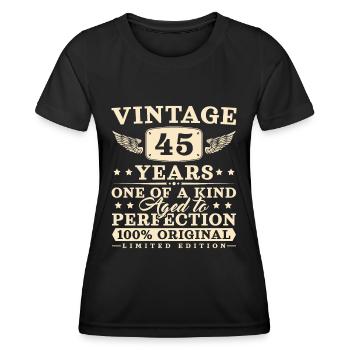 45 Jahre Mann Frau Vintage 45. Geburtstag - Frauen Funktions-T-Shirt - Schwarz - Vorne - AI Model Female 172 light (172cm)