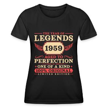 Jahrgang 1959 geboren Vintage Jahr der Legenden - Frauen Funktions-T-Shirt - Schwarz - Vorne - AI Model Female 172 light (172cm)