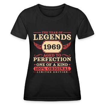Jahrgang 1969 geboren Vintage Jahr der Legenden - Frauen Funktions-T-Shirt - Schwarz - Vorne - AI Model Female 172 light (172cm)