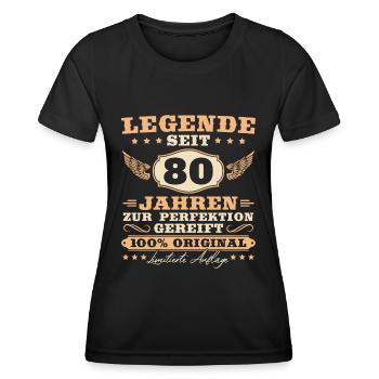 80 Geburtstag Männer Frauen 80 Jahre - Frauen Funktions-T-Shirt - Schwarz - Vorne - AI Model Female 172 light (172cm)