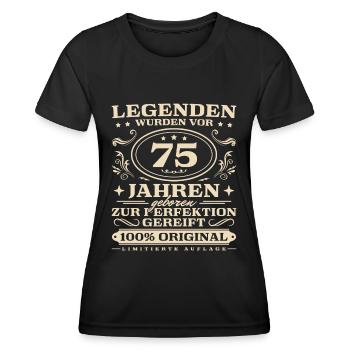75 Jahre Legende Vintage 75 Geburtstag - Frauen Funktions-T-Shirt - Schwarz - Vorne - AI Model Female 172 light (172cm)