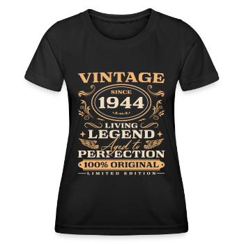 Vintage 1944 Jahrgang 80 Geburtstag - Frauen Funktions-T-Shirt - Schwarz - Vorne - AI Model Female 172 light (172cm)