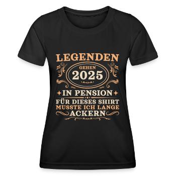 Ruhestand 2025 Lange Ackern Legende in Pension - Frauen Funktions-T-Shirt - Schwarz - Vorne - AI Model Female 172 light (172cm)