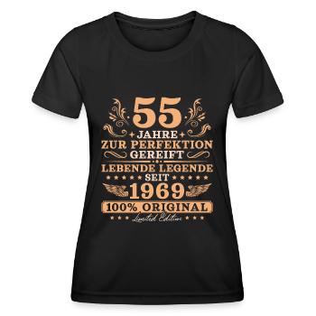 55 Jahre Vintage Lebende Legende seit 1969 - Frauen Funktions-T-Shirt - Schwarz - Vorne - AI Model Female 172 light (172cm)