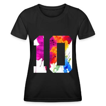 NUMMER 10 JAHRE ALT 10. GEBURTSTAG - Frauen Funktions-T-Shirt - Schwarz - Vorne - AI Model Female 172 light (172cm)