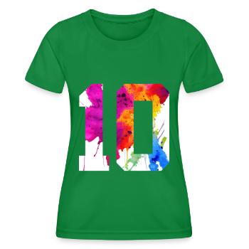 NUMMER 10 JAHRE ALT 10. GEBURTSTAG - Frauen Funktions-T-Shirt - Kelly Green - Vorne - AI Model Female 172 dark (172cm)